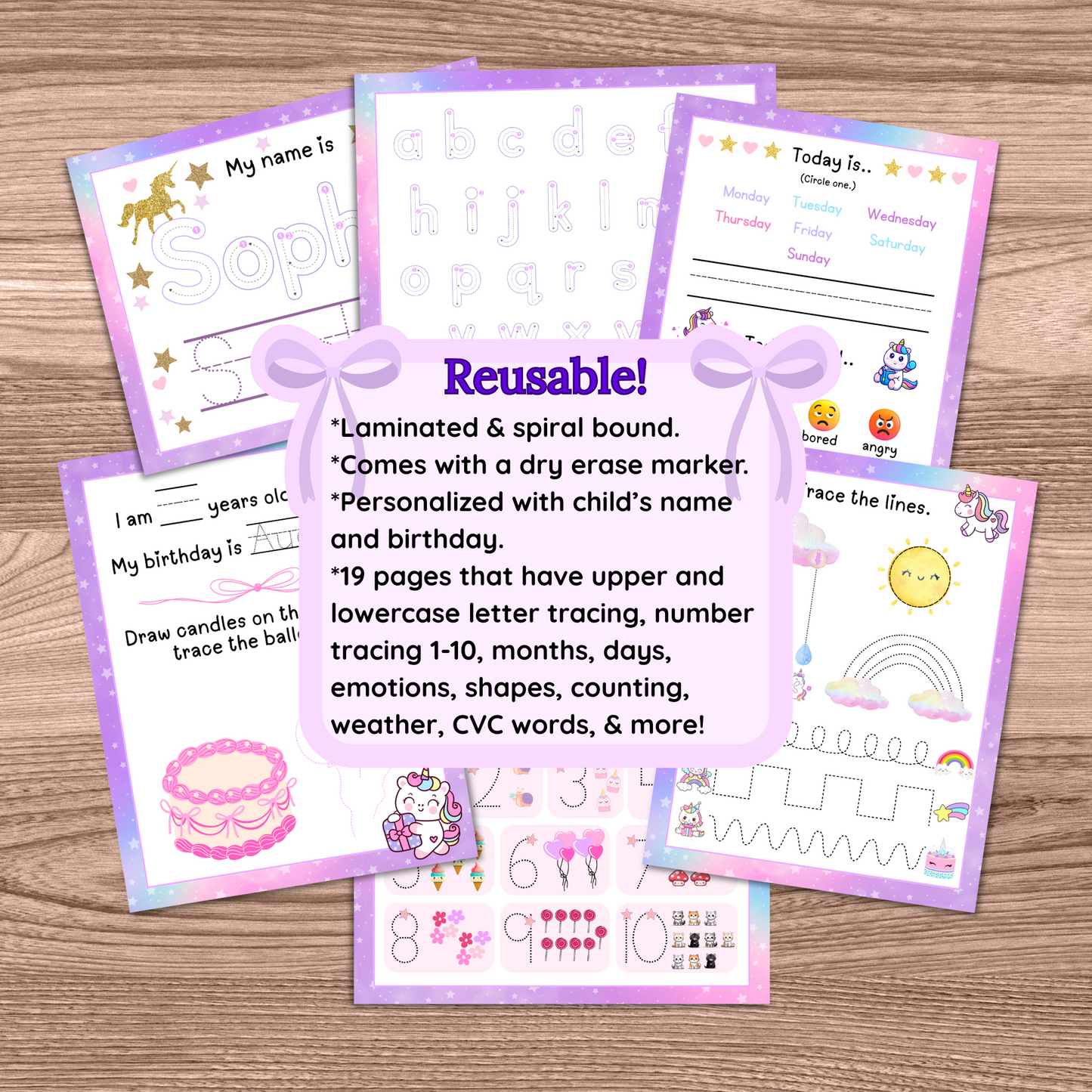 Reusable Preschool Workbook