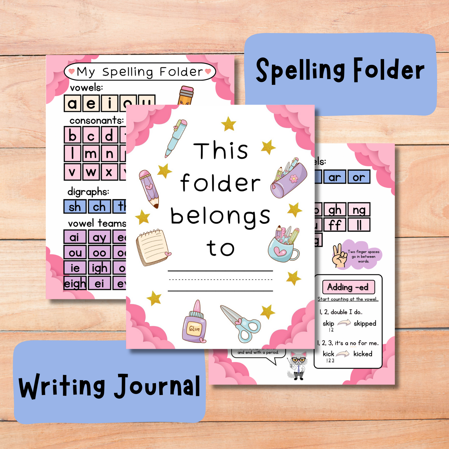 Spelling Folder & Journal (Pink)
