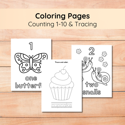 Coloring Pages (Counting 1-10)