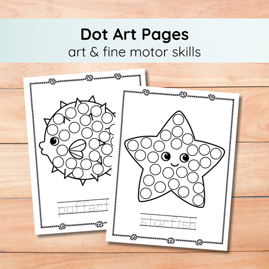 Dot Art Worksheets | Ocean Theme